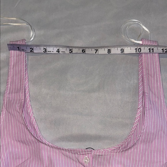 Pink and White Striped Women's Top - Picture 6 of 9